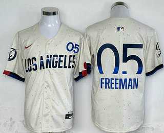 Men%27s Brooklyn Dodgers #5 Freddie Freeman Cream 2024 City Connect Limited Stitched Baseball Jersey->boston red sox->MLB Jersey